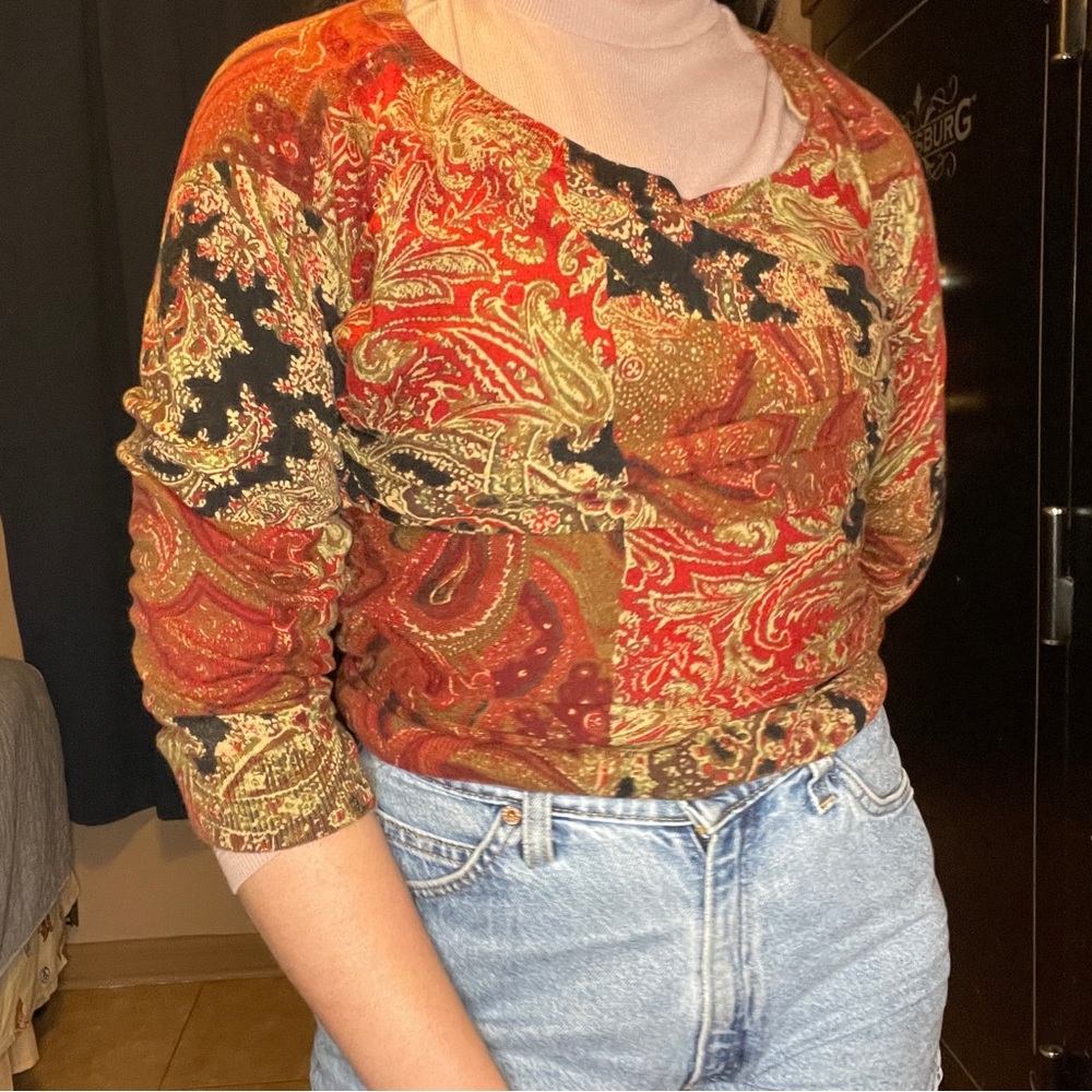 Mixed Print Patchwork Chaps Ralph Lauren Medium Y… - image 8